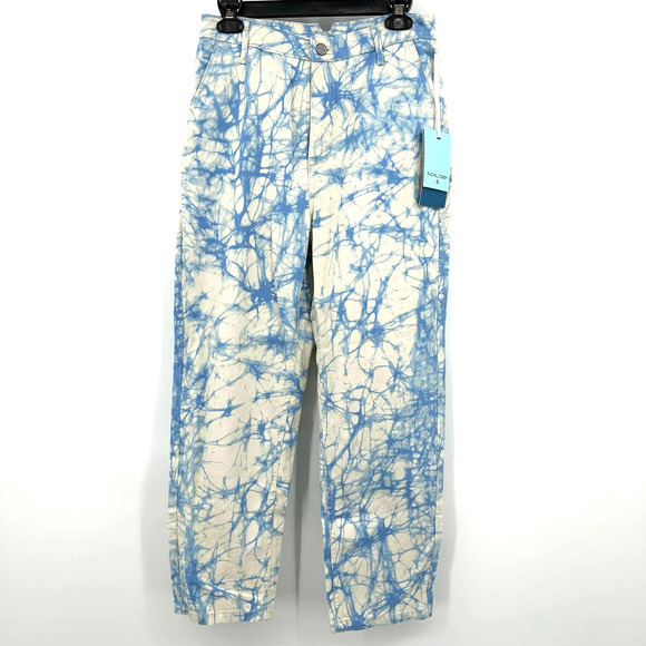 NWT Rachel Comey‎ for Target size 6 blue tie dye marble print jeans 100% cotton - Picture 1 of 8